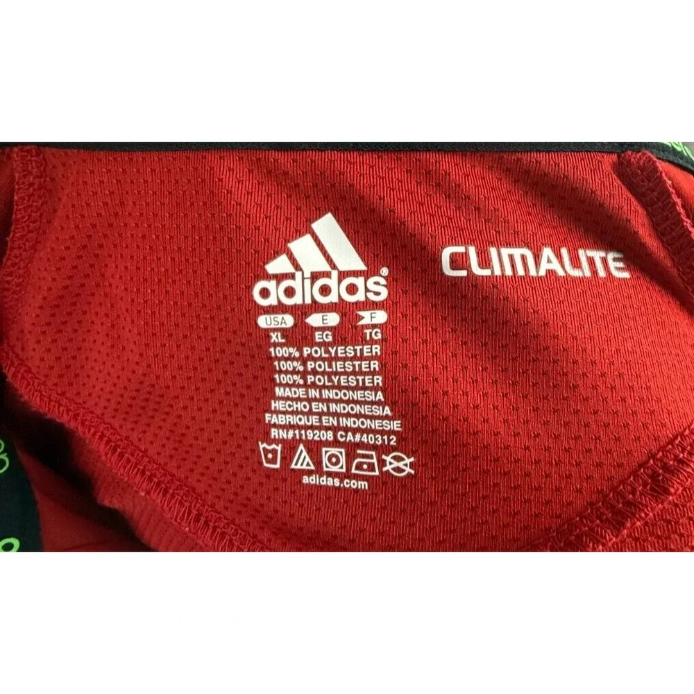 Adidas Wisconsin Badgers Red Climalite Performance Polo Shirt Mens XLarge